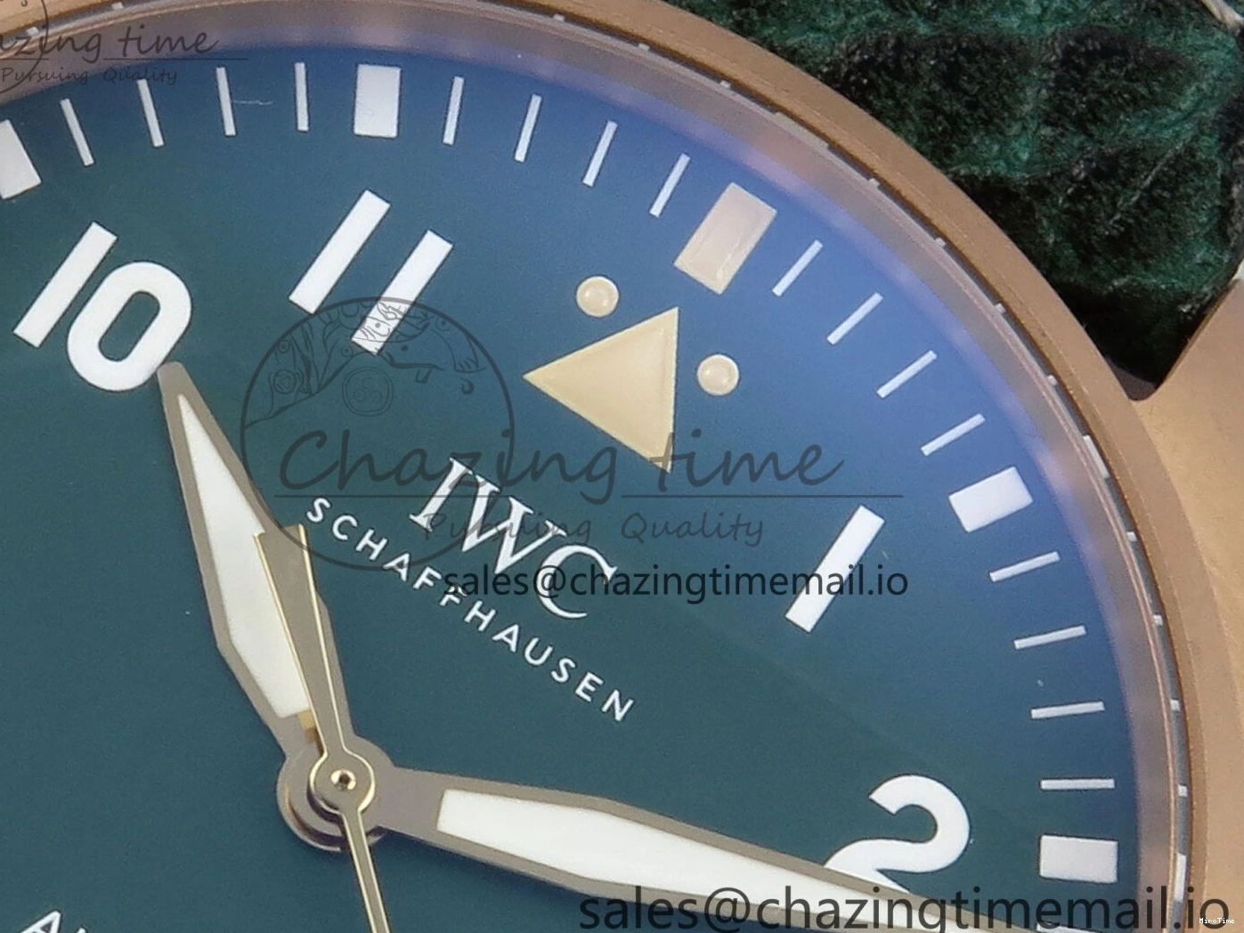 MIROTIME 0505 Durable Big Pilot IW329702 M+F 1:1 Best Edition Green Dial on Green Leather Strap MY 7006